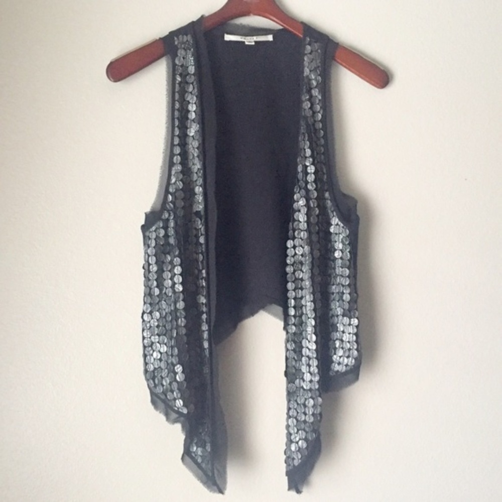 NWT Walter Baker Faux Leather Discs Hi Lo Vest